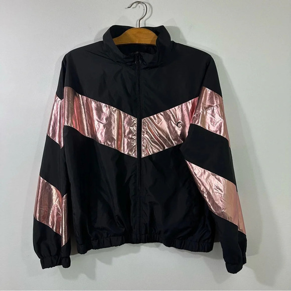 Zyia Active Wear Metallic Pink Block Windbreaker Jacket - Picture 2 of 8